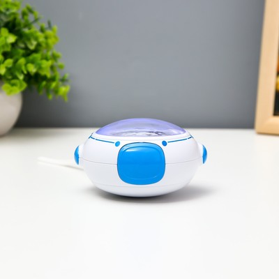 Ночник RISALUX «Космонавт», LED, согревающий, грелка для рук, USB, АКБ, 10×9×5.8 см, белый, синий