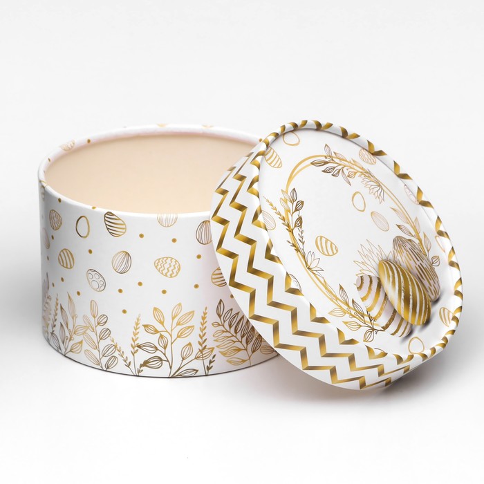Коробка «Золотые яйца на Пасху», завальцованная, 13×8.5 см - Фото 1