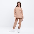 Костюм детский (худи, брюки) MINAKU, бежевый, рост 140 см - Фото 1