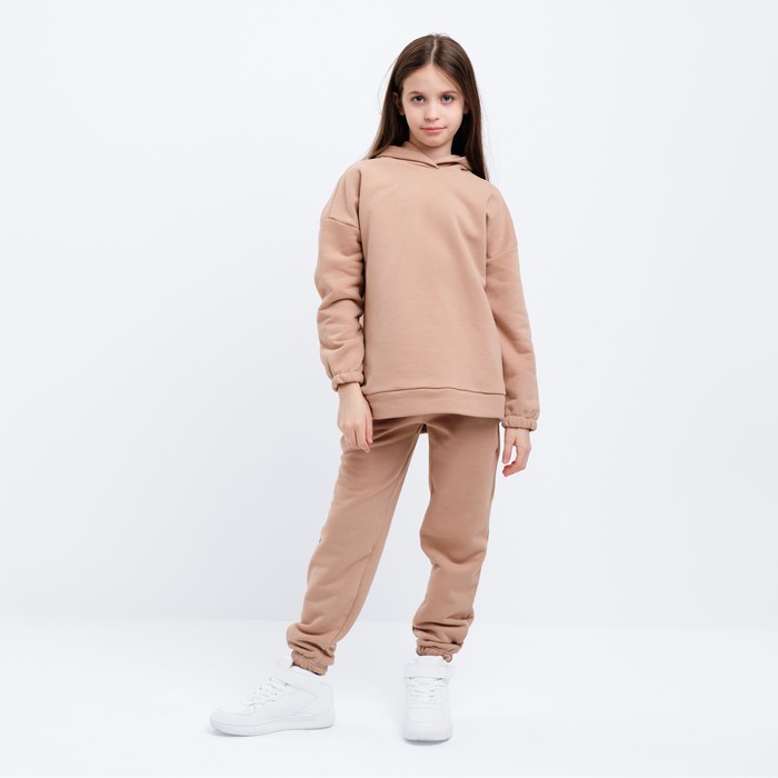 Костюм детский (худи, брюки) MINAKU, бежевый, рост 152 см - Фото 1