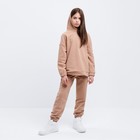 Костюм детский (худи, брюки) MINAKU, бежевый, рост 158 см - Фото 5