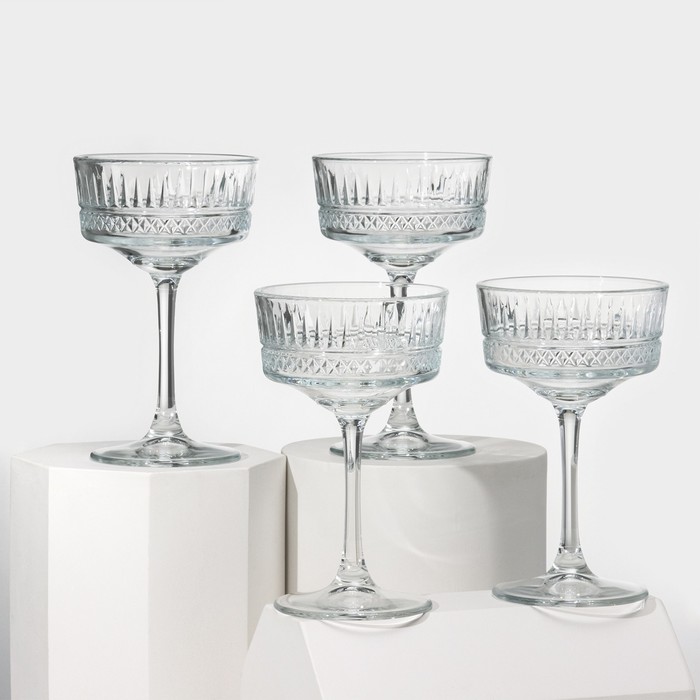 Набор стеклянных фужеров для шампанского Elysia, 260 мл, 4 шт - фото 1919535240
