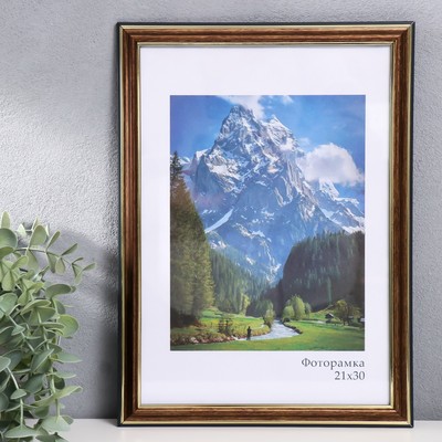 Фоторамка для фото 21×30 см «Офис», пластик, бронза, (стекло)