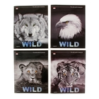 Тетрадь 96 листов клетка "Таинственные животные", картонная обложка, выборочный лак, 4 вида МИКС - Фото 1