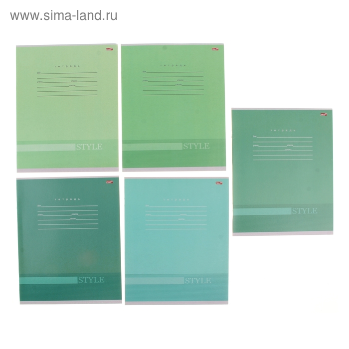 Тетрадь 24 листа клетка "Школьный стиль", обложка картон хромэрзац, 5 видов МИКС - Фото 1