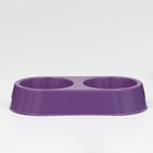 Миска пластиковая двойная 29,5 х 16,5 х 5 см, фиолетовая - Фото 2