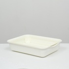 Туалет для кошек, 34.5×25.5×7.5 см, с сеткой, пластик, белый - Фото 3