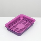 Туалет для кошек, 35.5×26×7 см, с сеткой, пластик, фиолетовый, розовая - Фото 5