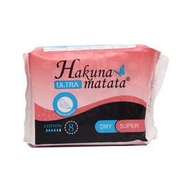 Прокладки ультратонкие HAKUNA MATATA Ultra Dry Super, с крылышками, 8 шт. 9562042