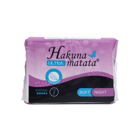 Прокладки ультратонкие HAKUNA MATATA Ultra SOFT Night, с крылышками, 7 шт 9562043