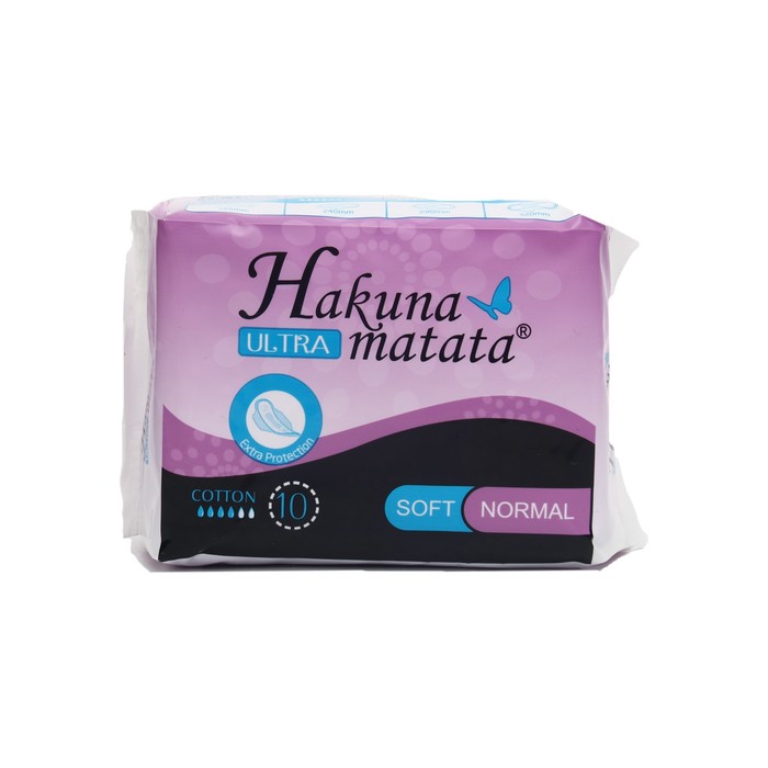 Прокладки ультратонкие HAKUNA MATATA Ultra SOFT Normal, с крылышками, 10 шт