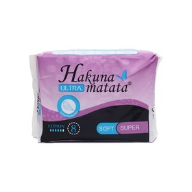 Прокладки ультратонкие HAKUNA MATATA Ultra SOFT Super, с крылышками, 8 шт. 9562045