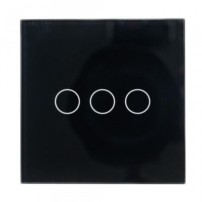 Выключатель Sibling Powerlite-WS3В, беспроводной, сенсорный, 3 клавиши, цвет чёрный