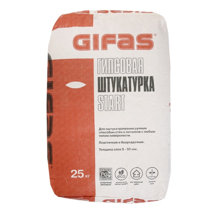 Штукатурка гипсовая GIFAS START 25кг - Фото 1