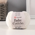 Пряжа "Baby cotton" 50% акрил 50% хлопок 165м/50гр (401 белый) 9554794 - фото 13959978