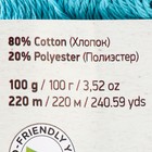 Пряжа "Eco-Cotton" 80% хлопок 20% полиэстер 220м/100гр (765 гол.бирюза) - фото 6865142