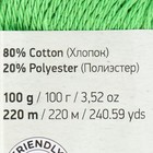 Пряжа "Eco-Cotton" 80% хлопок 20% полиэстер 220м/100гр (802 яр.зелень) - Фото 4