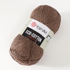 Пряжа для вязания спицами, крючком YarnArt, Eco Cotton, 80% хлопок, 20% полиэстер, 220 м/100 г, (777 коричневый) 9554822 - фото 1595818