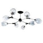 Люстра Светогор "Ночь" 8х60Вт Е27 черный/хром 95х95х32см - фото 37097131