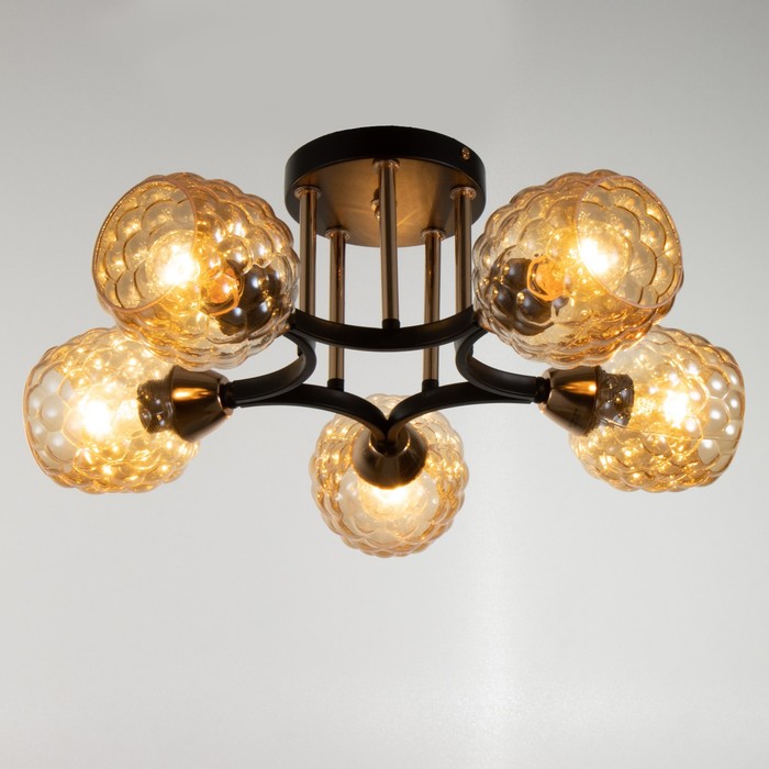 Люстра Светогор «Любовь» 5×60 Вт Е27 черный 53×53×23 см