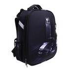 Рюкзак каркасный школьный 38 х 30 х 16 см, эргономичная спинка, Stavia "Машина монохром" - фото 22122961