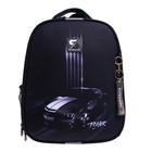 Рюкзак каркасный школьный 38 х 30 х 16 см, эргономичная спинка, Stavia "Машина монохром" - фото 22122962