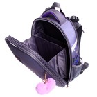 Рюкзак каркасный школьный 38 х 30 х 16 см, эргономичная спинка, Stavia "Кошка космос", серый - фото 22123266