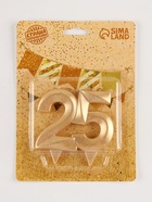 Свеча для торта юбилейная «Грань», цифра 25, золотой блеск, 8 см - Фото 4