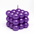 Свеча фигурная "Баблс" большой куб, 5х5х5 см, фиолетовый - фото 22123494