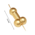 Свеча для торта "Фаворит" , 3,5х8 см, на шпажке, золотой - фото 24412919