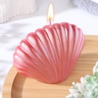 Свеча фигурная "Ракушка", 4х9х6,5 см, розовый перламутр - фото 319371745