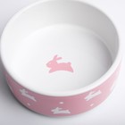 Миска керамическая "Зайчики", 300 мл, 13 x 13 x 5 cм, розовая - Фото 5