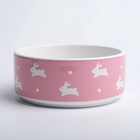 Миска «Зайчики», 300 мл, 13×13×5 см, керамика, розовая - Фото 4