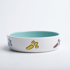 Миска «Заяц», 200 мл, 12×12×3 см, керамика, белая, голубая - Фото 3