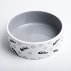 Миска для кошек «Пижон. Рыбные косточки и лапки», 300 мл, 12.5×4.5 см, керамика, серая - Фото 4