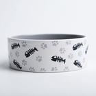 Миска для кошек «Пижон. Рыбные косточки и лапки», 300 мл, 12.5×4.5 см, керамика, серая - Фото 5