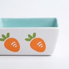 Миска «Морковки», 300 мл, 11×11×4.5 см, керамика, голубая, белая - Фото 5