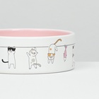 Миска «Весёлые котики», 300 мл 12.5×4.5 см, керамика, бежевая, белая - Фото 5