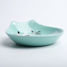 Миска керамическая «Голова кота 3» 260 мл 15.5×14.5×5 см, зелёная - Фото 5
