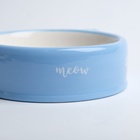 Миска керамическая «Голова кота» 150 мл - 12.5×12.5×4 см, голубая/белая - Фото 6