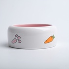 Миска «Заяц», 200 мл, 11×11×4.6 см, керамика, белая, розовая - Фото 4