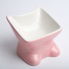Миска керамическая "Кити" 150 мл, 21 х 10,5 см, розовая - фото 6866357