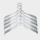 Плечики - вешалки для одежды антискользящие, набор 5 шт, 39×20,5 см, металл с ПВХ покрытием, цвет белый - Фото 1