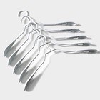 Плечики - вешалки для одежды антискользящие, набор 5 шт., 39×20.5 см, металл с ПВХ покрытием, белые - Фото 3