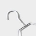 Плечики - вешалки для одежды антискользящие, набор 5 шт., 39×20.5 см, металл с ПВХ покрытием, белые - Фото 2