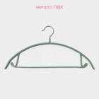 Плечики - вешалки для одежды Доляна «Мята», 42×20 см, 3 шт., антискользящее покрытие, зелёные - Фото 2