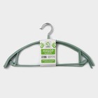 Вешалка-плечики антискользящая Доляна «Мята», 3 шт, 42×20 см, металл с ПВХ покрытием, цвет зелёный - Фото 2