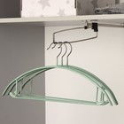 Плечики - вешалки для одежды антискользящие Доляна «Мята», 42×20 см, набор 3 шт, цвет зелёный - Фото 6