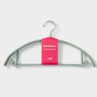 Плечики - вешалки для одежды Доляна «Мята», 42×20 см, 3 шт., антискользящее покрытие, зелёные - Фото 6