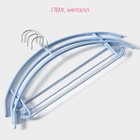 Плечики - вешалки для одежды антискользящие Доляна «Мята», 41.5×20.5 см, набор 3 шт, голубые - Фото 2